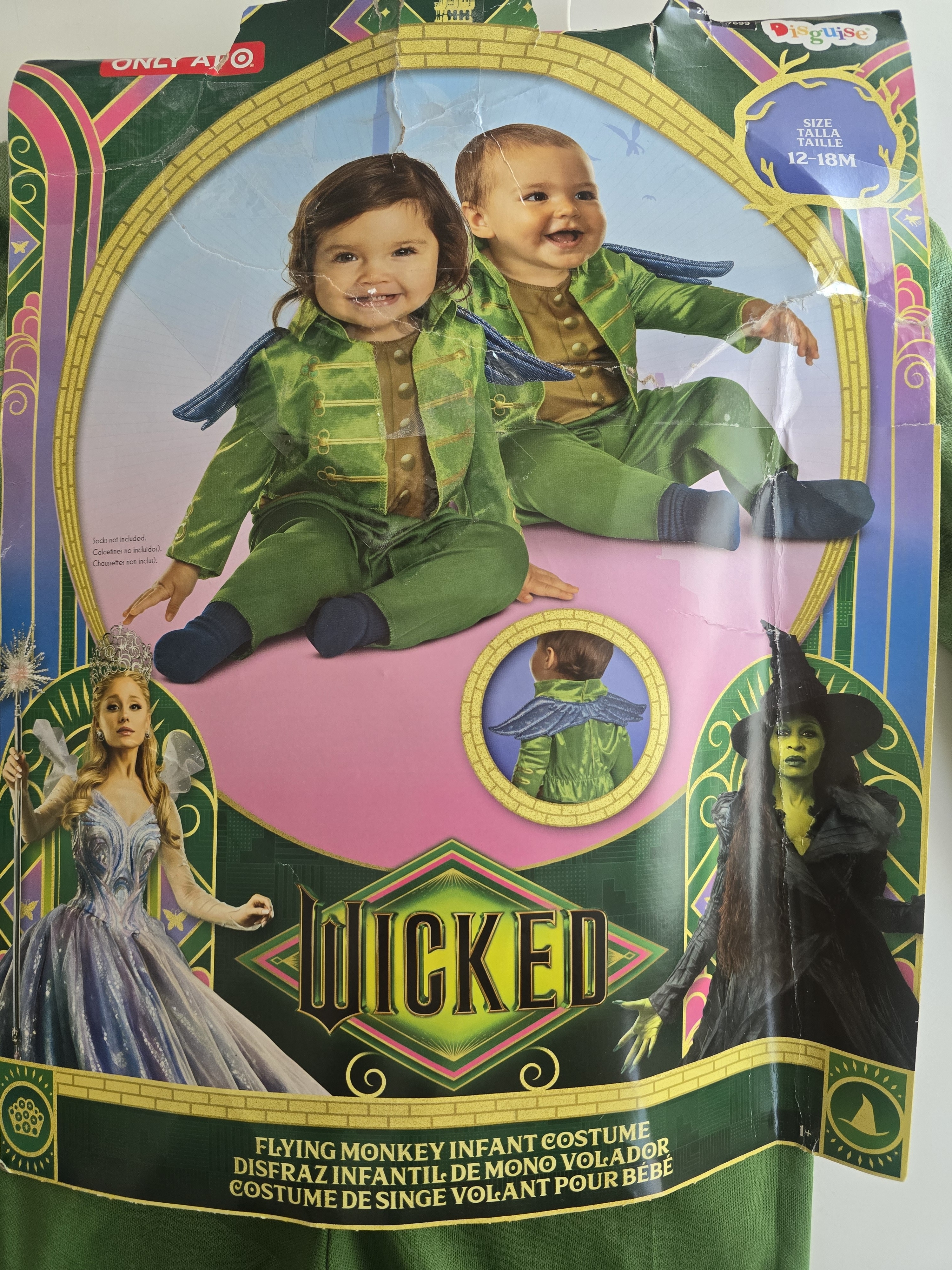 Disguise Wicked Flying Monkey Infant Costume  Green With Blue Wings
